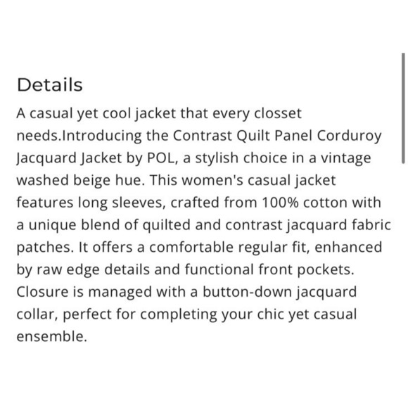 POL Quilted Corduroy Jacket Jacquard Sz S Tapestry Grandma Cottage - Picture 10 of 12